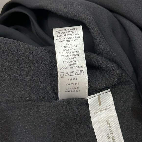 LOFT Black Maxi Dress Sz Large Adjustable Tie Strap Elastic Waist Tassel Straps - Picture 12 of 15